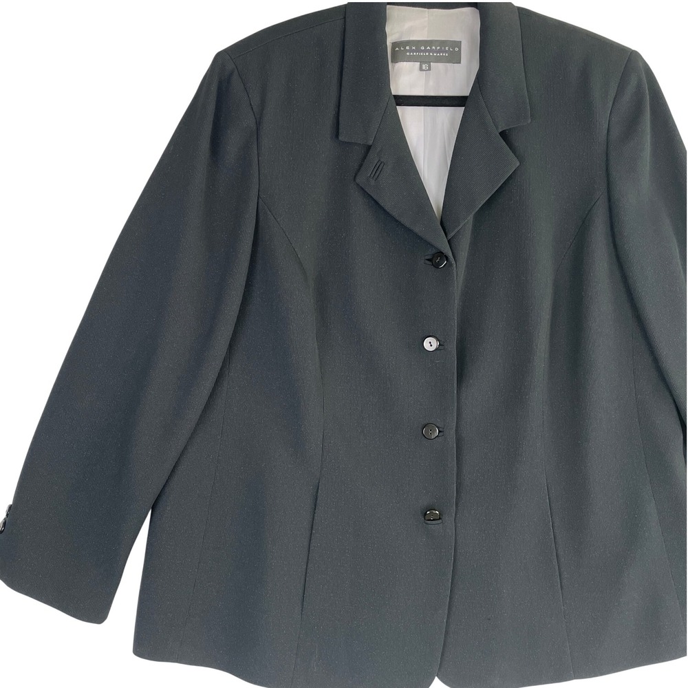 Alex Garfield Marks Blazer‎ Jacket Black Size 16 Career Business Office
